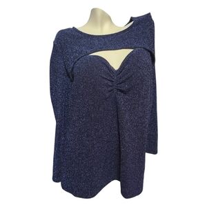 Addition Elle Sparkly Navy Blue Women's Top